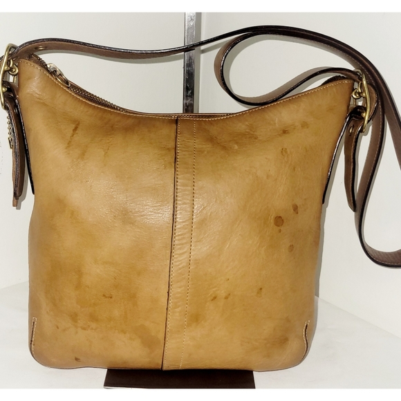 Coach Vintage 9328 Leather Color Saddle Slim Soho Satchel Bag - Picture 4 of 12